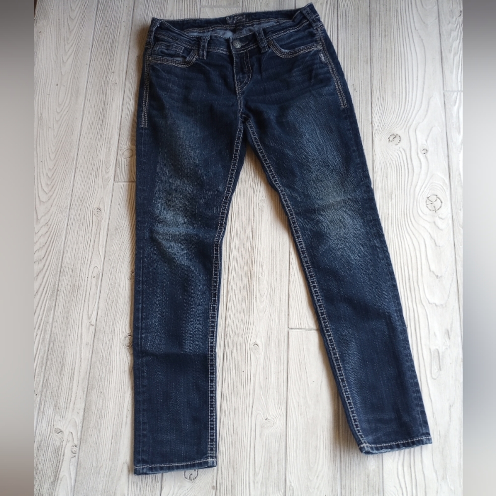 Silver Jeans Aiko Skinny Women's Size 30 x 31 Low Rise Embroidered Pockets